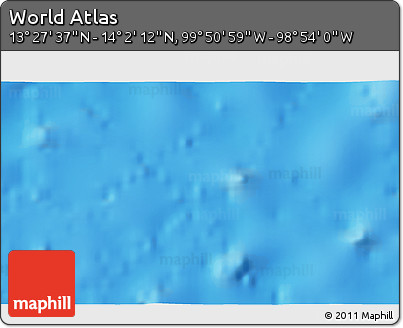 Physical 3D Map of the Area around 13° 44' 54" N, 99° 22' 30" W