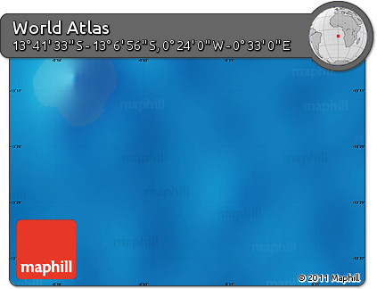 Physical Map of the Area around 13° 24' 15" S, 0° 4' 30" E