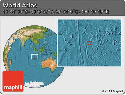 Satellite Location Map of the Area around 13° 24' 15" S, 100° 22' 30" E