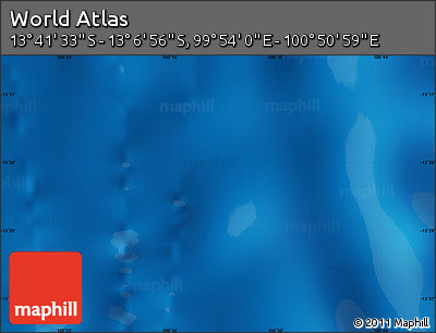 Physical Map of the Area around 13° 24' 15" S, 100° 22' 30" E