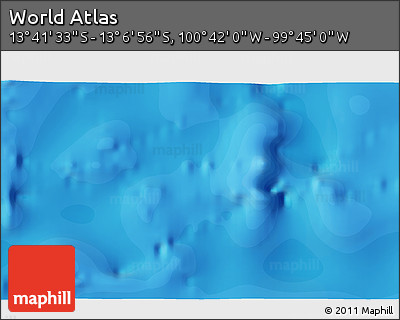 Political 3D Map of the Area around 13° 24' 15" S, 100° 13' 29" W