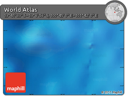 Physical Map of the Area around 13° 24' 15" S, 101° 13' 29" E