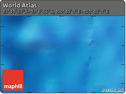 Physical Map of the Area around 13° 24' 15" S, 101° 13' 29" E
