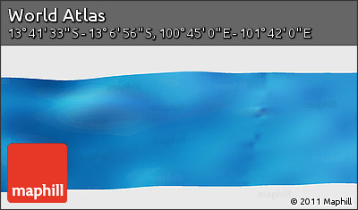 Physical Panoramic Map of the Area around 13° 24' 15" S, 101° 13' 29" E