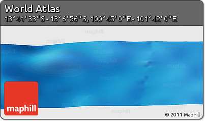 Physical Panoramic Map of the Area around 13° 24' 15" S, 101° 13' 29" E
