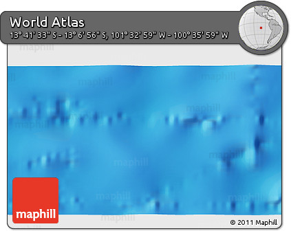 Physical 3D Map of the Area around 13° 24' 15" S, 101° 4' 29" W