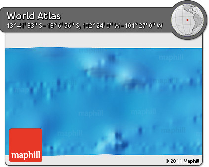 Physical 3D Map of the Area around 13° 24' 15" S, 101° 55' 30" W