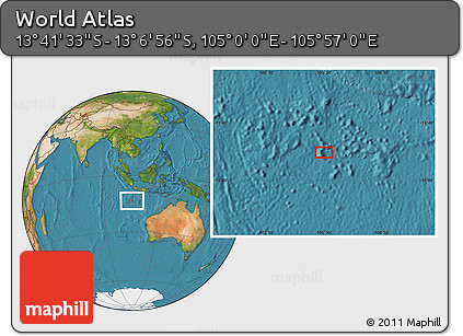 Satellite Location Map of the Area around 13° 24' 15" S, 105° 28' 29" E