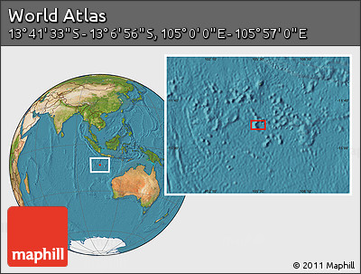 Satellite Location Map of the Area around 13° 24' 15" S, 105° 28' 29" E