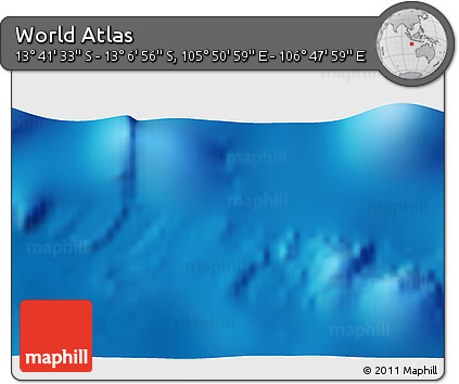 Shaded Relief 3D Map of the Area around 13° 24' 15" S, 106° 19' 29" E