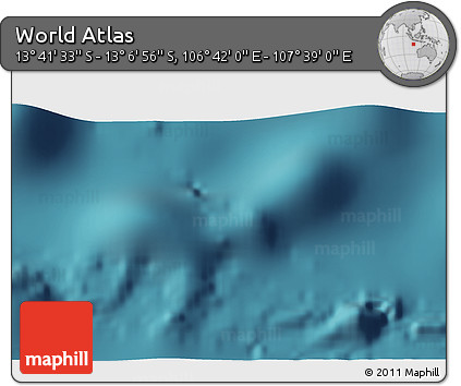 Satellite 3D Map of the Area around 13° 24' 15" S, 107° 10' 30" E
