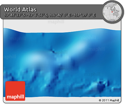 Shaded Relief 3D Map of the Area around 13° 24' 15" S, 107° 10' 30" E