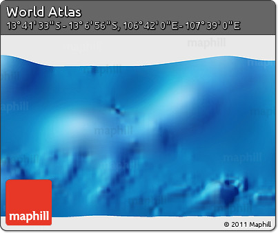 Shaded Relief 3D Map of the Area around 13° 24' 15" S, 107° 10' 30" E