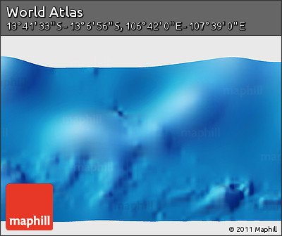 Shaded Relief 3D Map of the Area around 13° 24' 15" S, 107° 10' 30" E