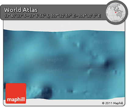 Satellite 3D Map of the Area around 13° 24' 15" S, 108° 1' 30" E