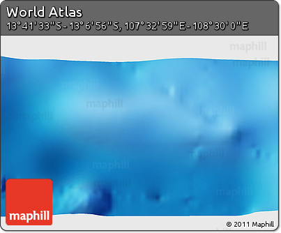Shaded Relief 3D Map of the Area around 13° 24' 15" S, 108° 1' 30" E