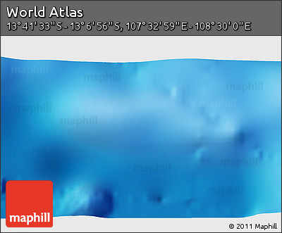 Shaded Relief 3D Map of the Area around 13° 24' 15" S, 108° 1' 30" E