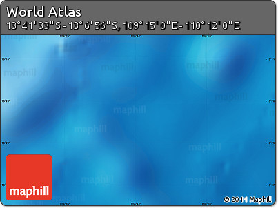 Physical Map of the Area around 13° 24' 15" S, 109° 43' 29" E