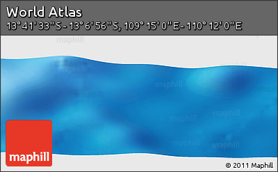Physical Panoramic Map of the Area around 13° 24' 15" S, 109° 43' 29" E