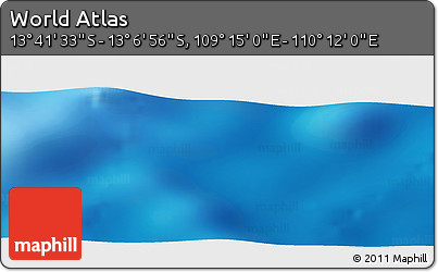 Physical Panoramic Map of the Area around 13° 24' 15" S, 109° 43' 29" E