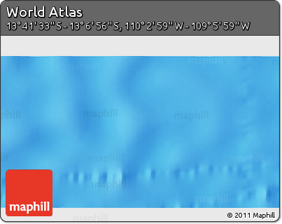 Physical 3D Map of the Area around 13° 24' 15" S, 109° 34' 29" W
