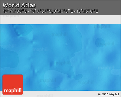 Political 3D Map of the Area around 13° 24' 15" S, 10° 16' 30" E