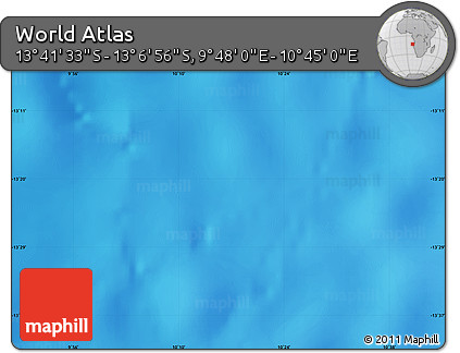 Physical Map of the Area around 13° 24' 15" S, 10° 16' 30" E