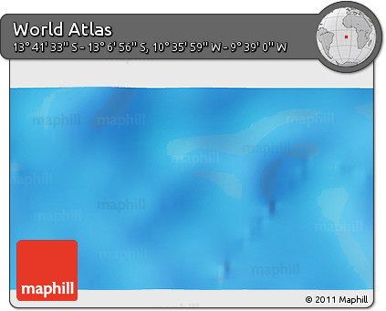 Physical 3D Map of the Area around 13° 24' 15" S, 10° 7' 30" W