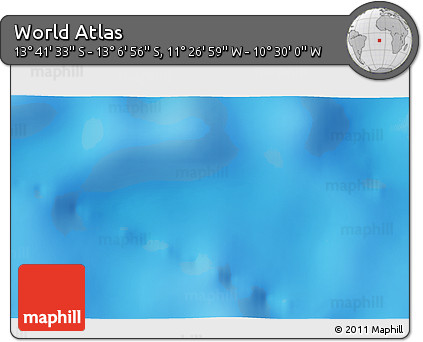 Physical 3D Map of the Area around 13° 24' 15" S, 10° 58' 29" W