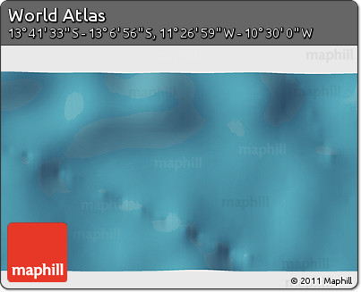 Satellite 3D Map of the Area around 13° 24' 15" S, 10° 58' 29" W