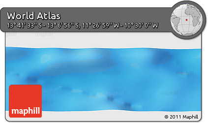 Physical Panoramic Map of the Area around 13° 24' 15" S, 10° 58' 29" W