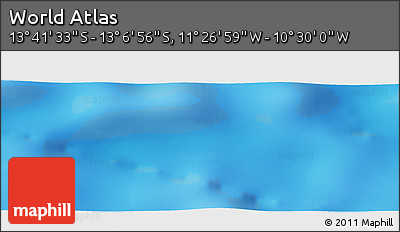 Physical Panoramic Map of the Area around 13° 24' 15" S, 10° 58' 29" W