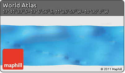 Physical Panoramic Map of the Area around 13° 24' 15" S, 10° 58' 29" W