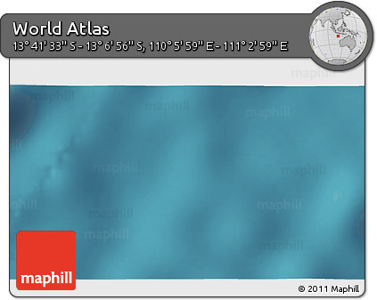 Satellite 3D Map of the Area around 13° 24' 15" S, 110° 34' 29" E