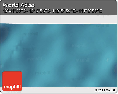 Satellite 3D Map of the Area around 13° 24' 15" S, 110° 34' 29" E