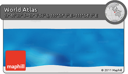 Physical Panoramic Map of the Area around 13° 24' 15" S, 111° 25' 30" E