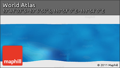 Physical Panoramic Map of the Area around 13° 24' 15" S, 111° 25' 30" E