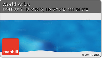 Physical Panoramic Map of the Area around 13° 24' 15" S, 111° 25' 30" E