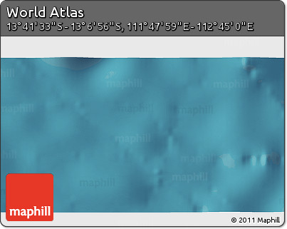 Satellite 3D Map of the Area around 13° 24' 15" S, 112° 16' 30" E