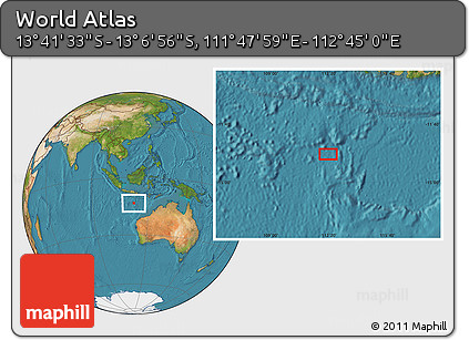 Satellite Location Map of the Area around 13° 24' 15" S, 112° 16' 30" E