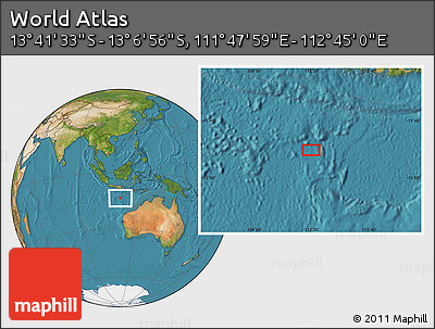 Satellite Location Map of the Area around 13° 24' 15" S, 112° 16' 30" E