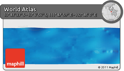 Shaded Relief Panoramic Map of the Area around 13° 24' 15" S, 112° 16' 30" E