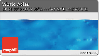 Shaded Relief Panoramic Map of the Area around 13° 24' 15" S, 112° 16' 30" E