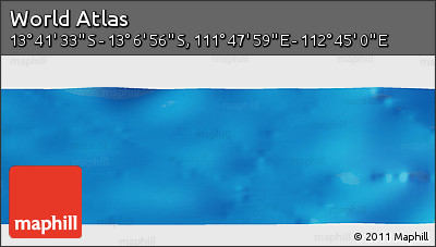 Shaded Relief Panoramic Map of the Area around 13° 24' 15" S, 112° 16' 30" E