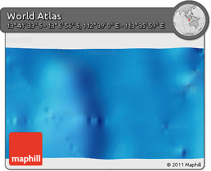 Shaded Relief 3D Map of the Area around 13° 24' 15" S, 113° 7' 30" E