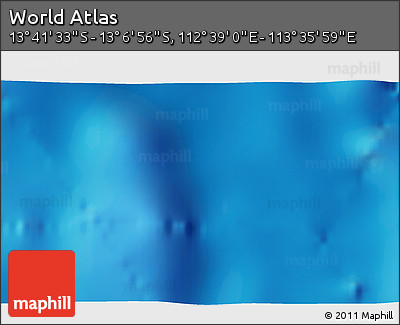 Shaded Relief 3D Map of the Area around 13° 24' 15" S, 113° 7' 30" E