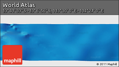 Physical Panoramic Map of the Area around 13° 24' 15" S, 113° 58' 29" E
