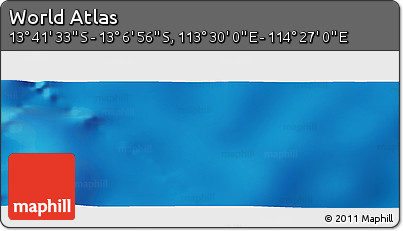 Physical Panoramic Map of the Area around 13° 24' 15" S, 113° 58' 29" E