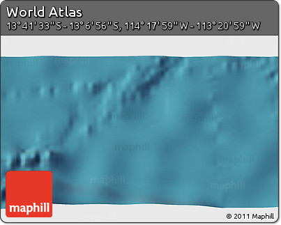 Satellite 3D Map of the Area around 13° 24' 15" S, 113° 49' 29" W