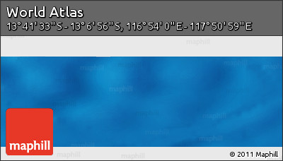 Physical Panoramic Map of the Area around 13° 24' 15" S, 117° 22' 30" E